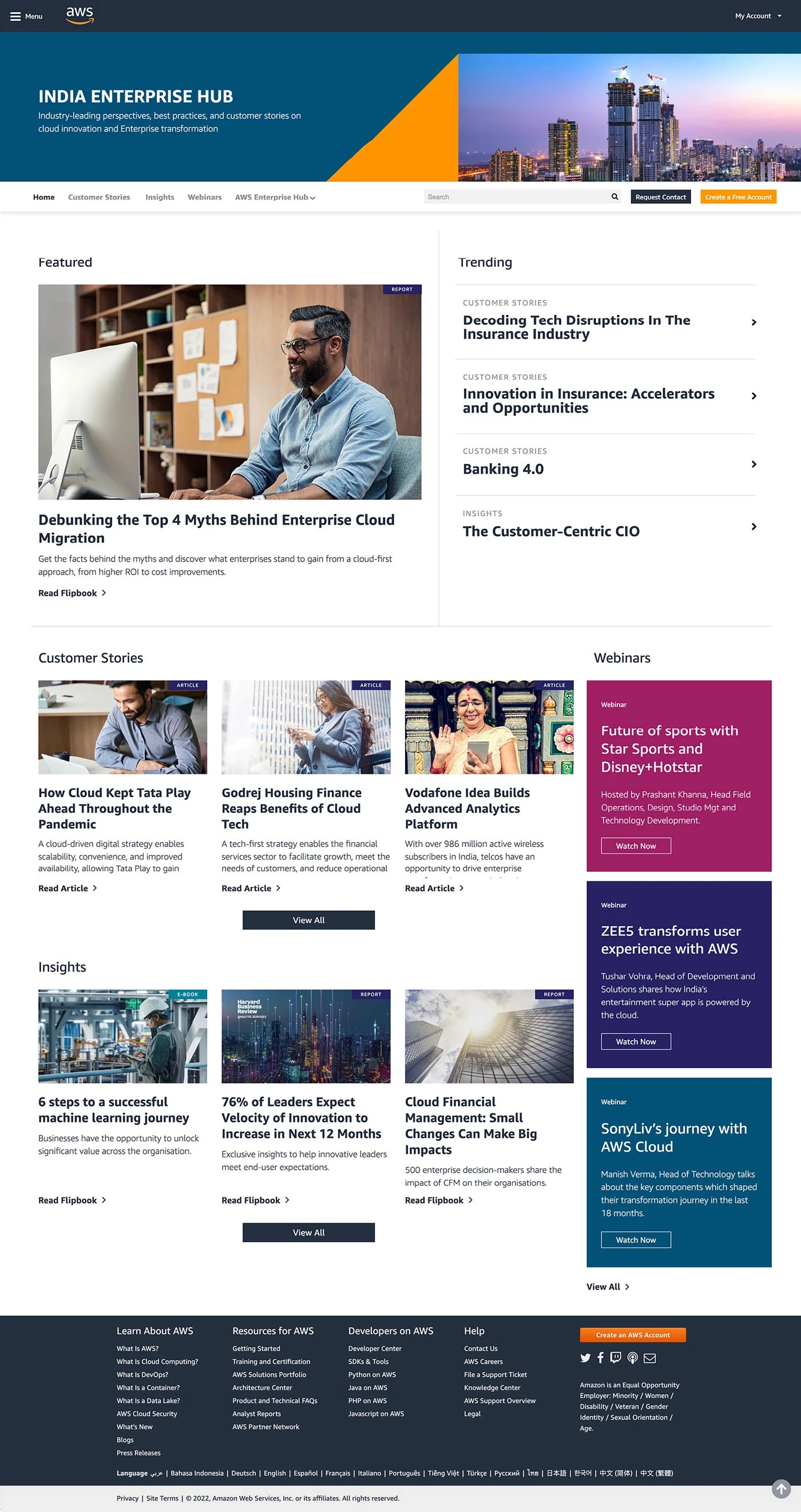 AWS Enterprise Hub original design before 2024 refresh